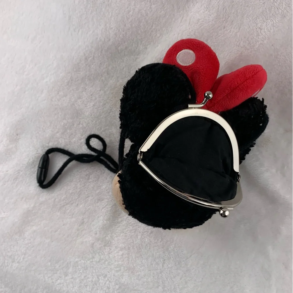 Kids Minnie‎ Mouse 6” Coin Purse Pouch Plush Face Crossbody Disney Parks